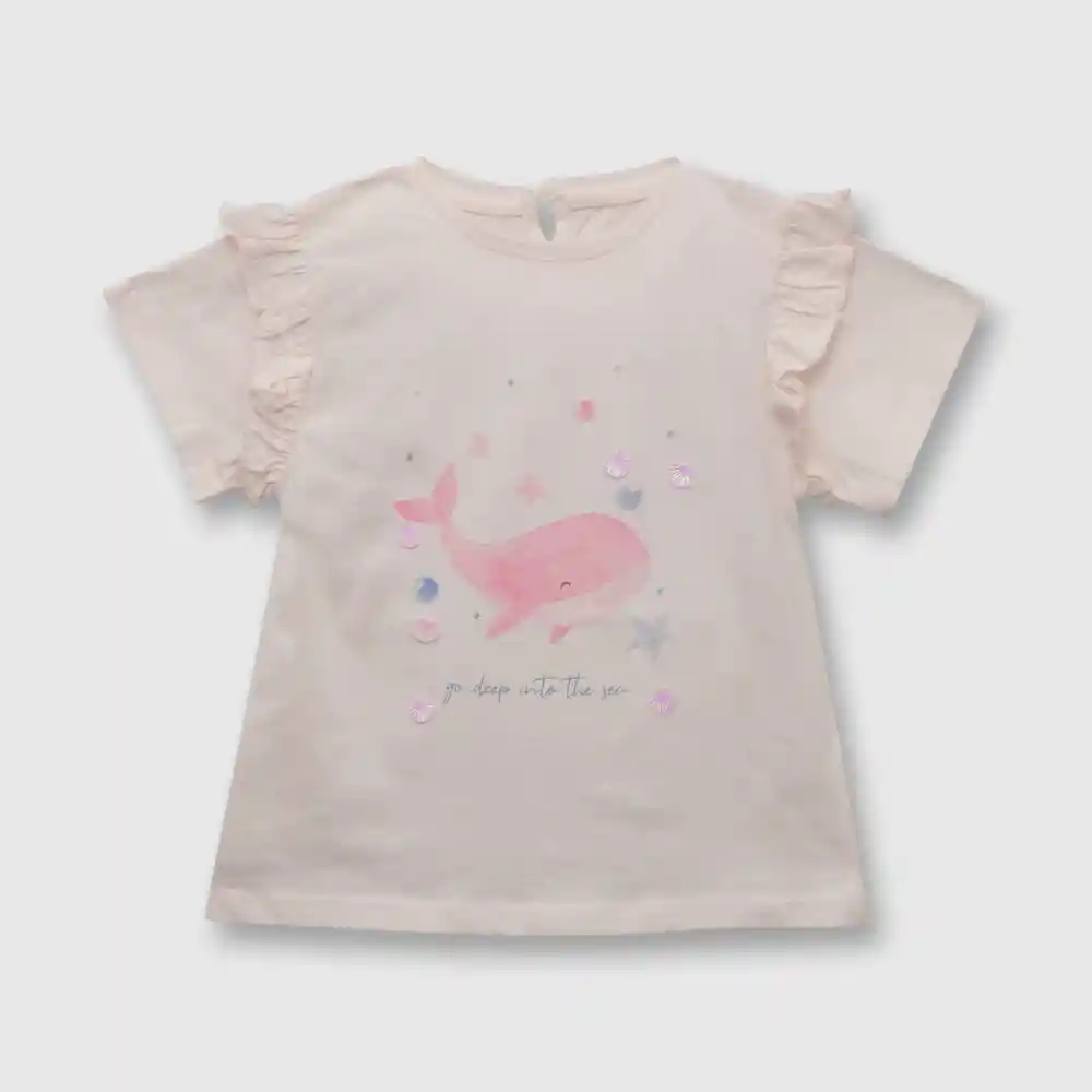 Polera Ballena De Niña Rosado Talla 12/18 Meses