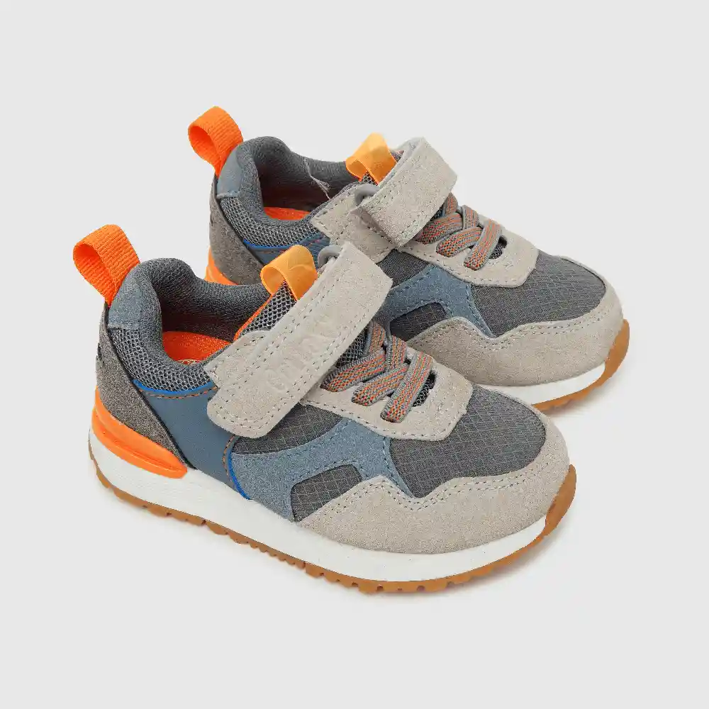 Zapatillas Jogging Niño Gris Talla 22