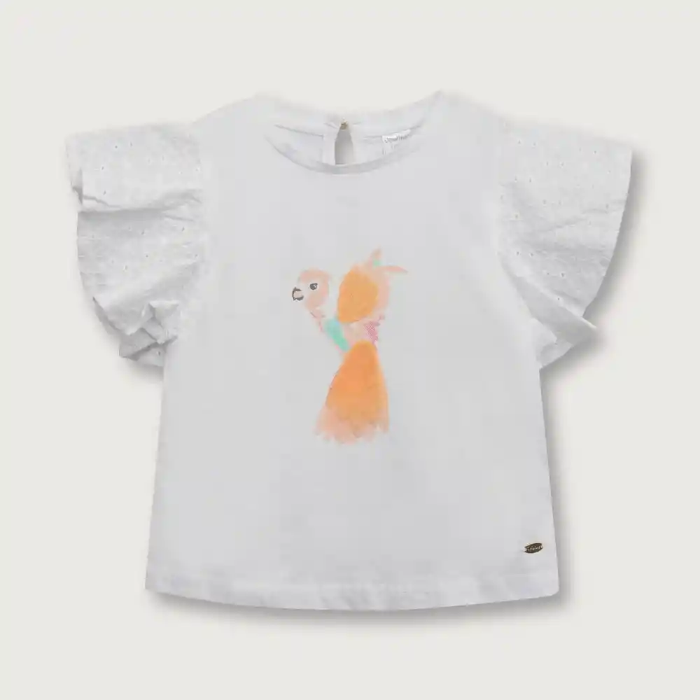 Polera Con Manga Niño Blanco Talla 18 Meses