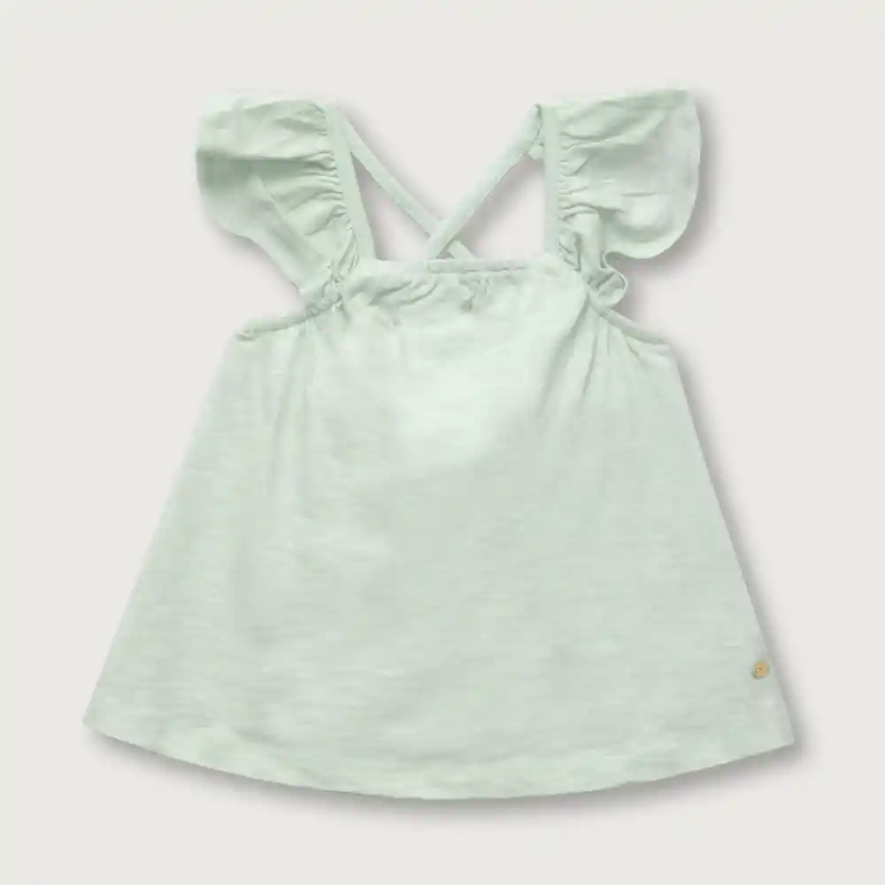 Polera Tirantes Con Vuelos Niño Verde Talla 4 Años