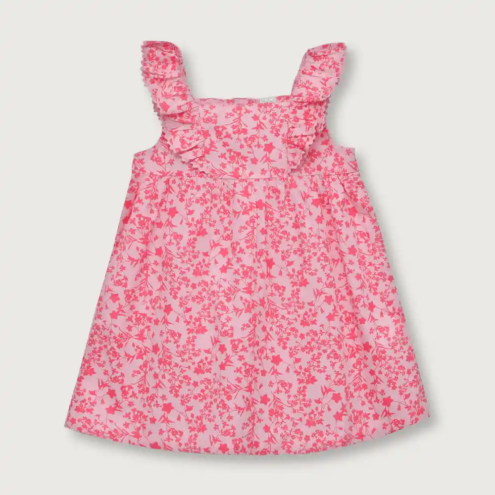 Vestido Sin Mangas Niña Fucsia Talla 2m