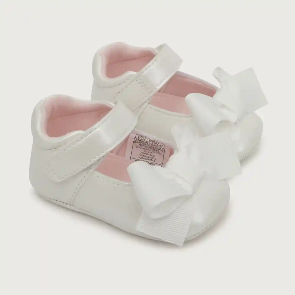 Zapatos Reina Cinta Niña Blanca Talla 18 Opaline