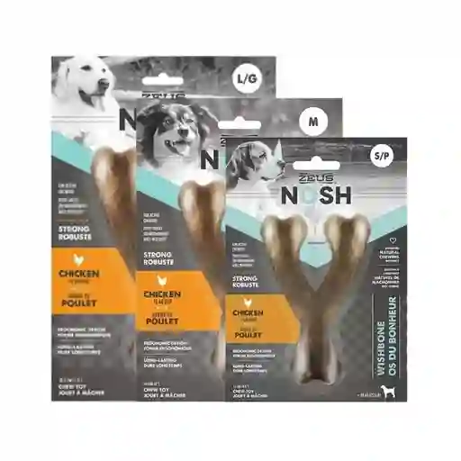 Zeus Juguete Wishbone Nosh Large Sabor Pollo