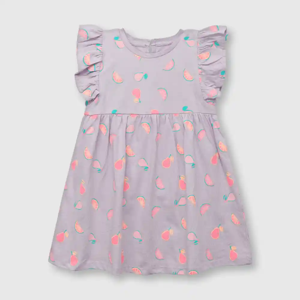 Vestido De Estampado Bebé Niña Lila Talla 6/9m