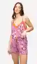 Lounge Pijama Corto Dreamy Animal Berry Encaje Talla XS