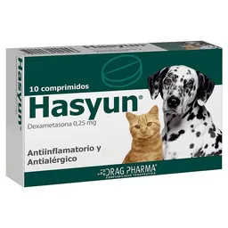 Hasyun Comprimidos Antiinflamatorio y Antialérgico (0.25 mg)