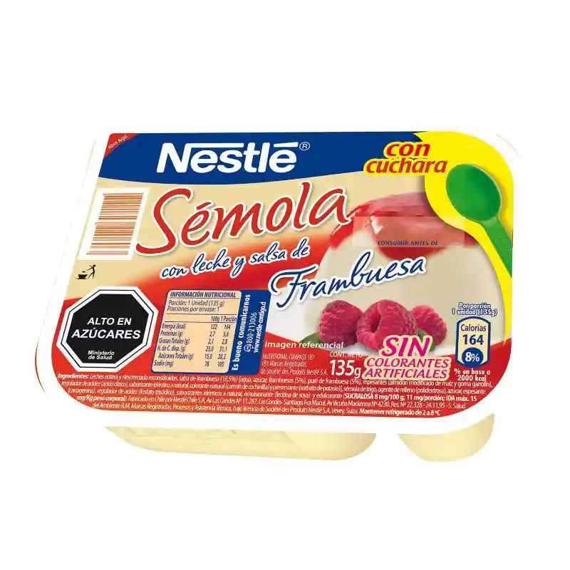 Nestlé Postre Sémola con Leche y Salsa de Frambuesa