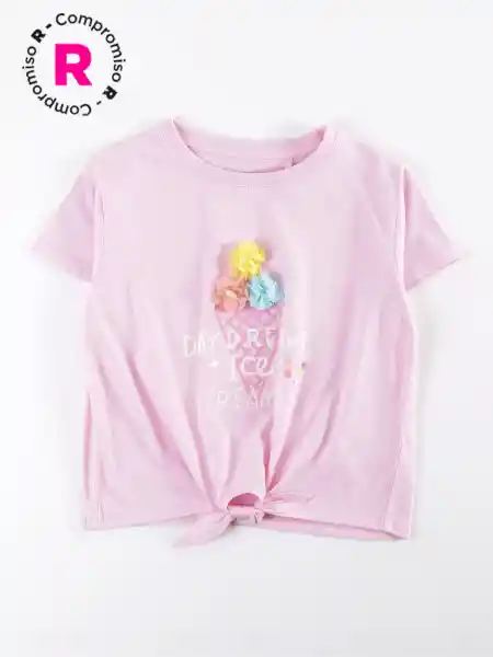 Harvest Polera Manga Corta Petalos Rosado 4 V26