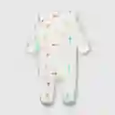 Enterizo Osito Frutas Yoga Bebé Niña Blanco Talla 0/3m