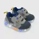 Zapatillas Para Niño Luces Velcro Gris Talla 25 Colloky