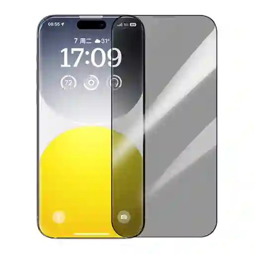 Baseus Lámina Protectora Anti Espía iPhone 15 Pro Diamond Serie