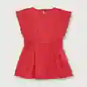 Vestido Detalle Broderie de Niña Rojo Talla 4A Opaline