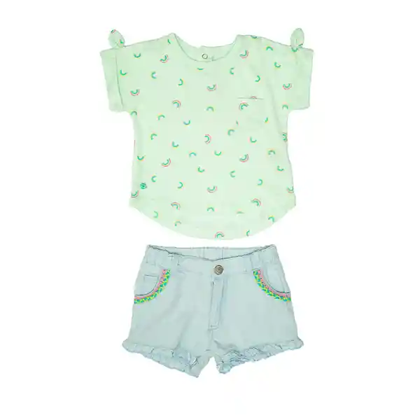 Conjunto Bebé Niña Menta Pillin 12 M