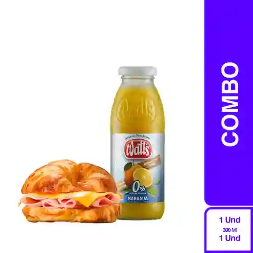 Combo Daily Fresh Croissant Jamón y Queso + Néctar Watts Light