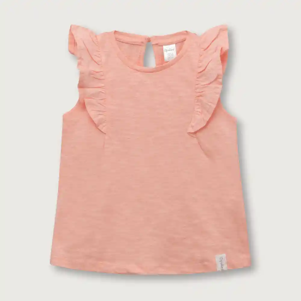 Polera Sin Mangas Con Vuelos Niño Damasco Talla 9 Meses