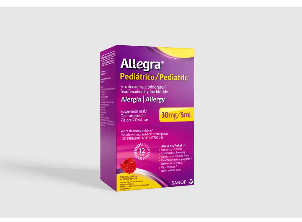 Allegra Suspensión Oral con Sabor a Frambuesa (30 mg)