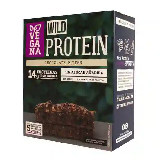 Wild Protein Barra de Proteína Vegana Chocolate Bitter