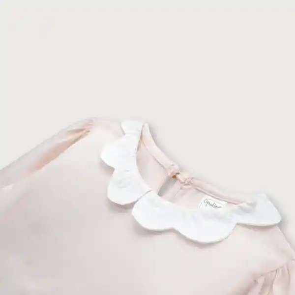 Polera Con Cuello de Niña Rosado Talla 12M Opaline