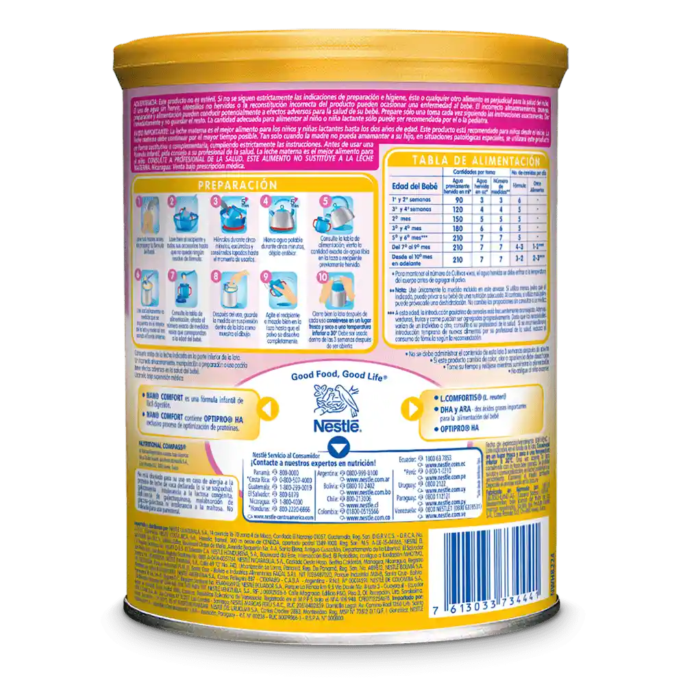 Nestle Nan Formula Lactea en Polvo Comfort 