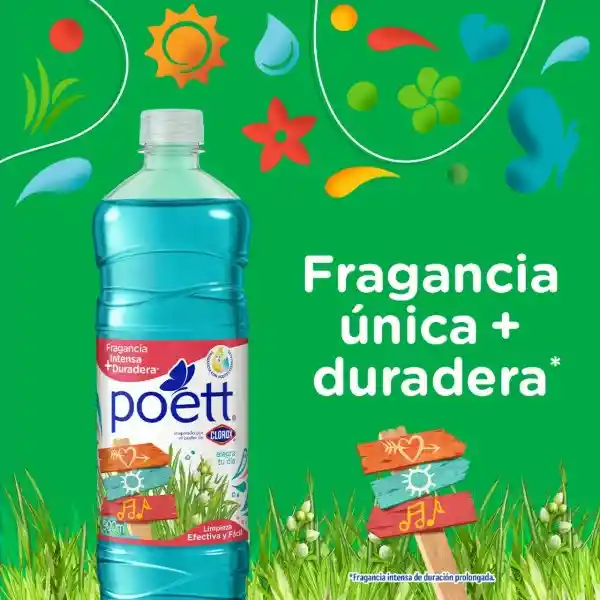 Limpiador Desinfectante de Pisos Poett Alegra Tu Día (Botella) 900 ml