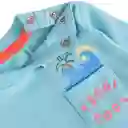 Polera Manga Larga Bebé Niño Celeste Talla 3 A Pillín