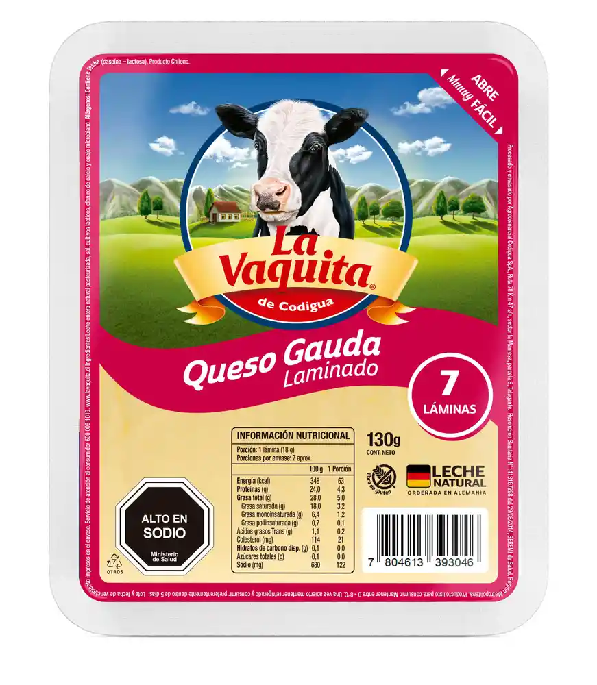 Queso Gauda Laminado La Vaquita
