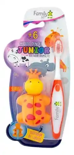 Cepillo Dental Family Set Junior Con Sujetador Animal