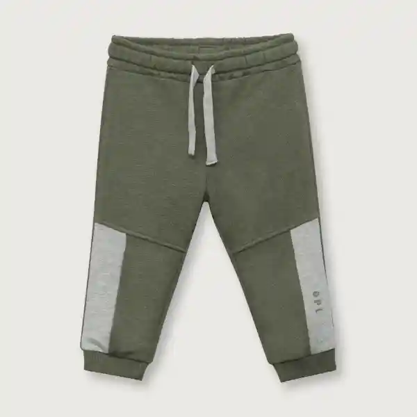 Pantalón Buzo Esencial Niño Verde Militar Talla 12M Opaline