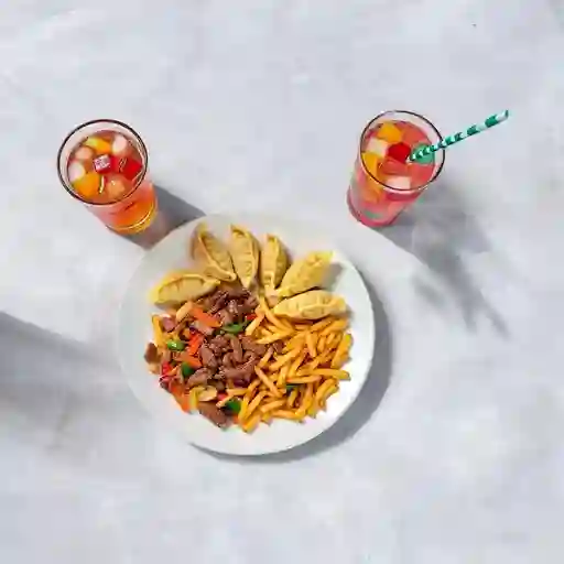Chapsui De Carne Con Papas Fritas + 6u Wantan