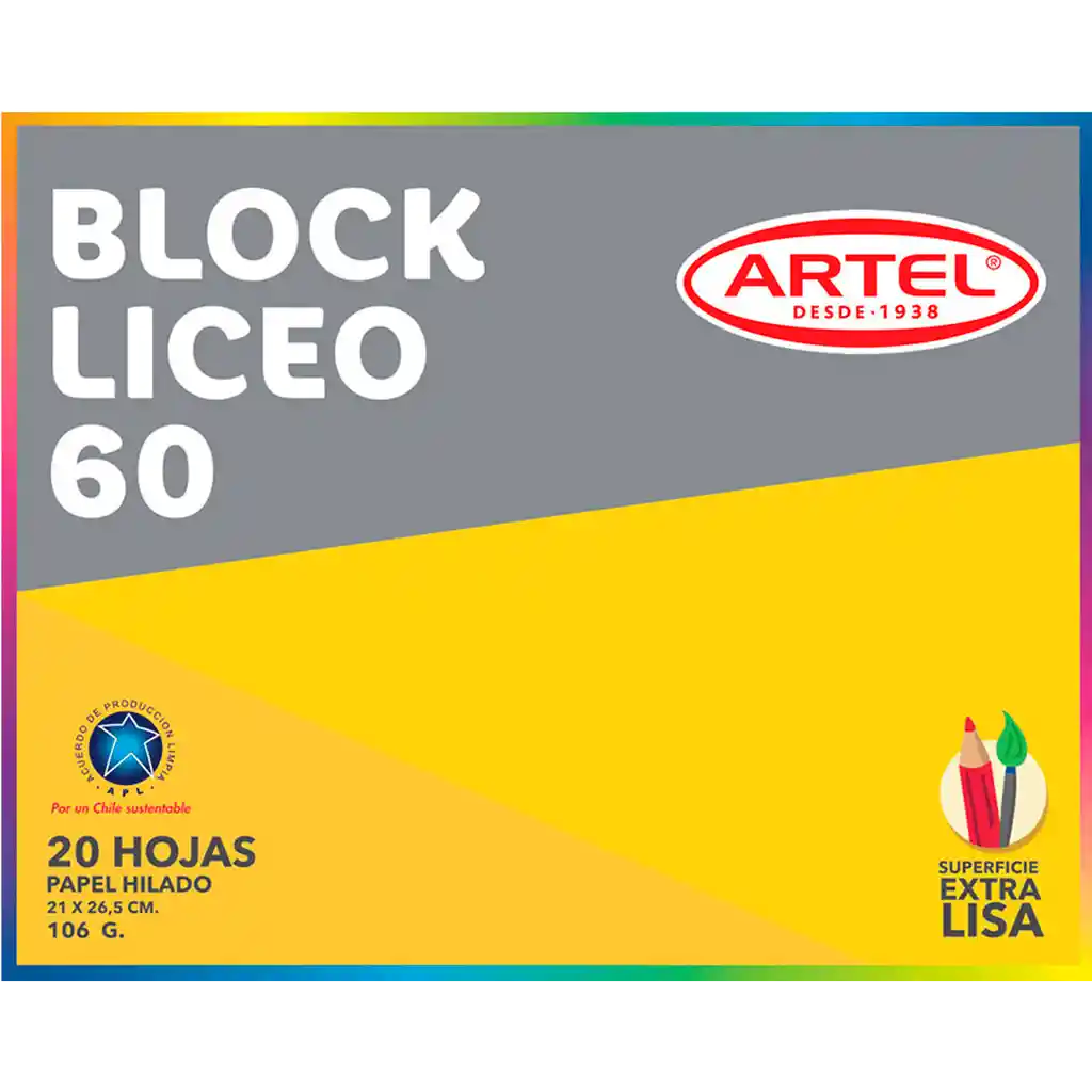 Block Dibujo Artel Liceo 60 20 Hojas