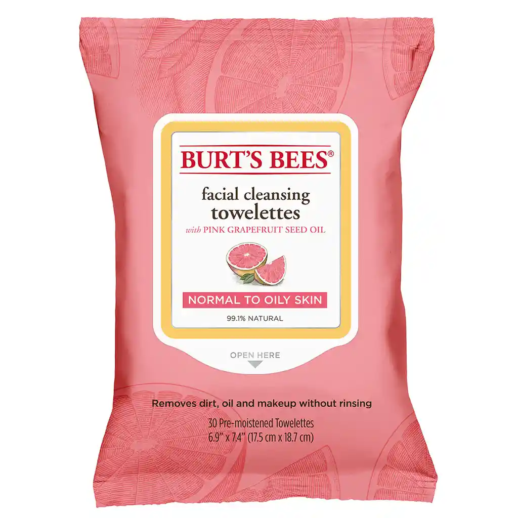 Burt's Bees: toallitas faciales aroma pomelo rosa para todo tipo