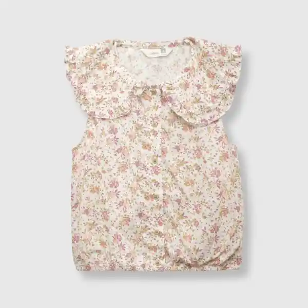 Blusa Flores de Niña Beige Talla 2A Colloky