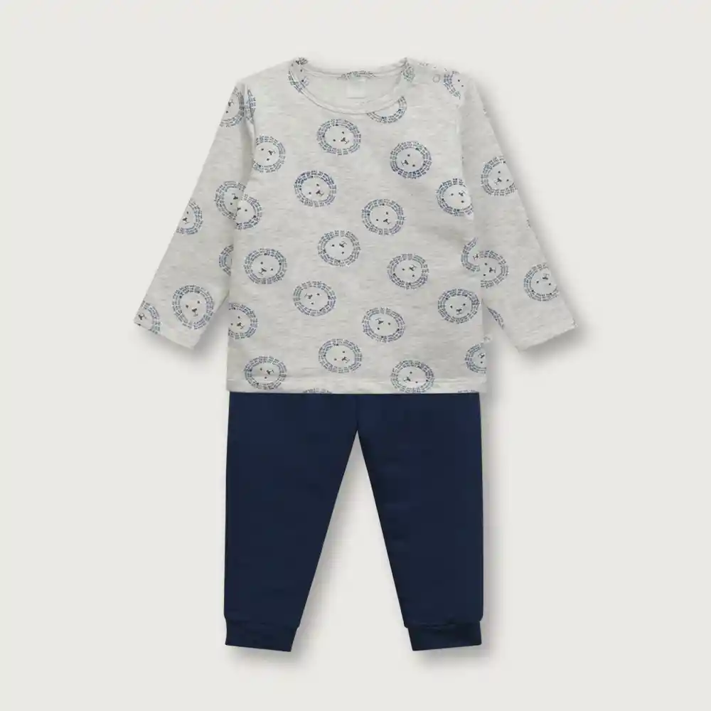 Conjunto Pijama León De Niño Azul Talla 18 Meses
