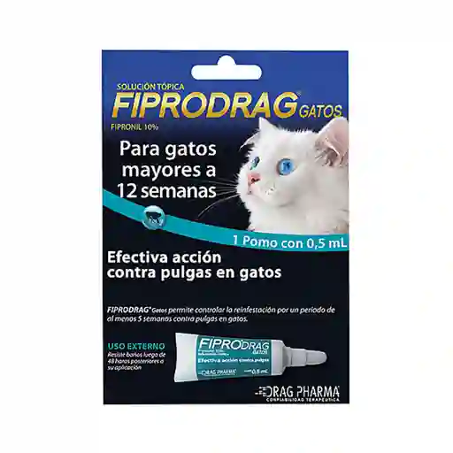 Fiprodrag Antipulgas y Garrapatas para Gatos (10%)