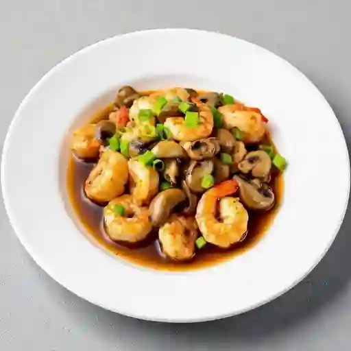 Camarón con Champiñones