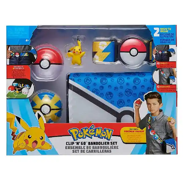 Pokemon Bolso Entrenador Con 2 Pokebolas Clip´n´go Pikachu