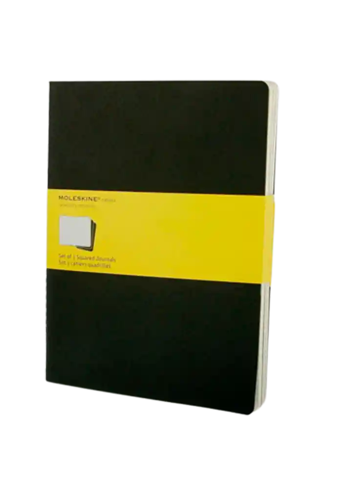 Libretas Cahier. Set De 3 / Xl / Negro / Cuadriculada