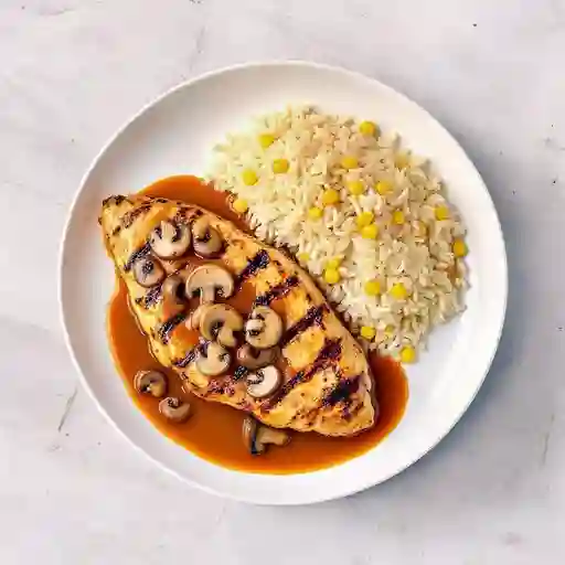 Pollo en salsa de champinones