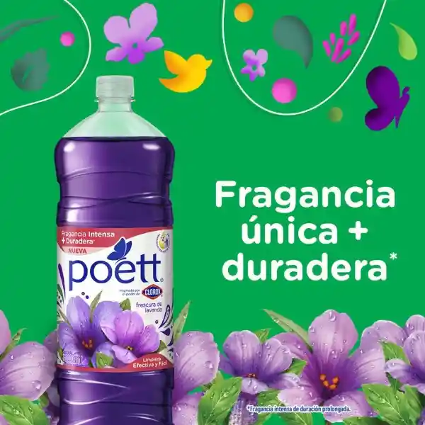 Limpiador Desinfectante de Pisos Poett Frescura de Lavanda (Botella) 1800 ml