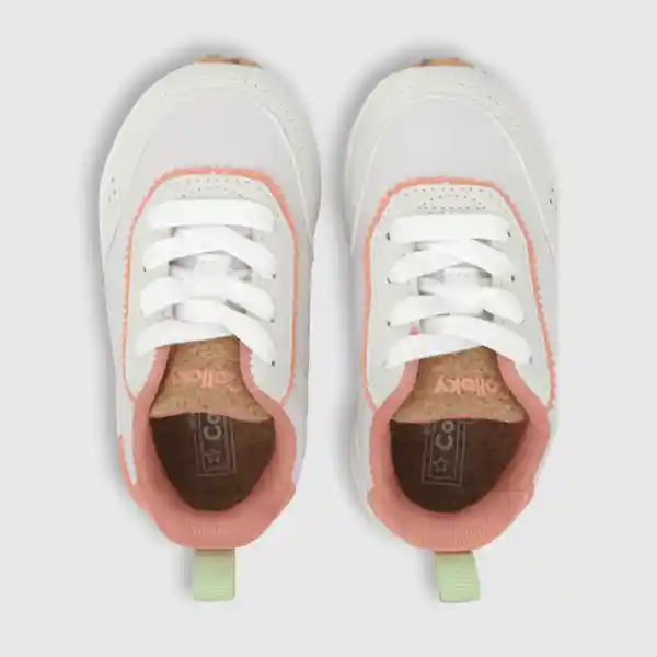 Zapatillas Urbana Reciclada Niña Blanco/Rosado Talla 27 Colloky