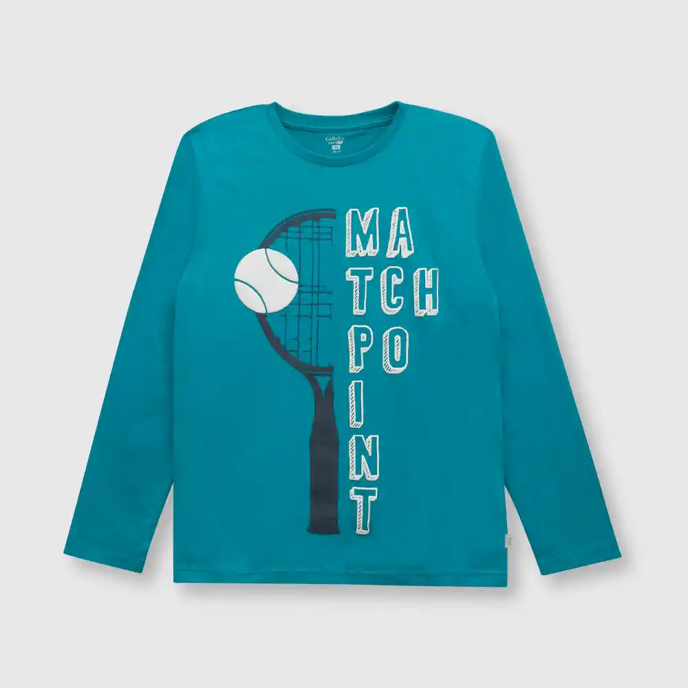 Polera Tenis De Niño Azul Talla 2a