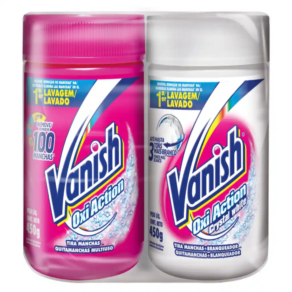 Vanish Quitamanchas Polvo Rosa + Blanco 450gr x2