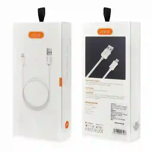 Vidvie Cable Para iPhone Blanco 200 cm Cb443-2
