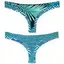 Bikini Calzón Colales Estampado Verde Talla XL Samia