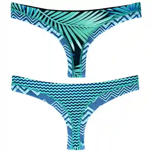 Bikini Calzón Colales Estampado Verde Talla XL Samia