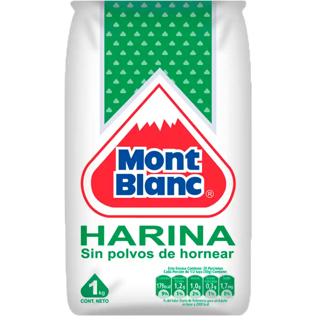 Mont Blanc Harina de Trigo sin Polvos de Hornear Bolsa