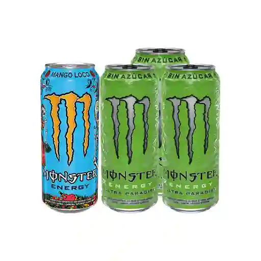 Combo Monster Energy Bebida Energizante Sabor Mango Loco Monster