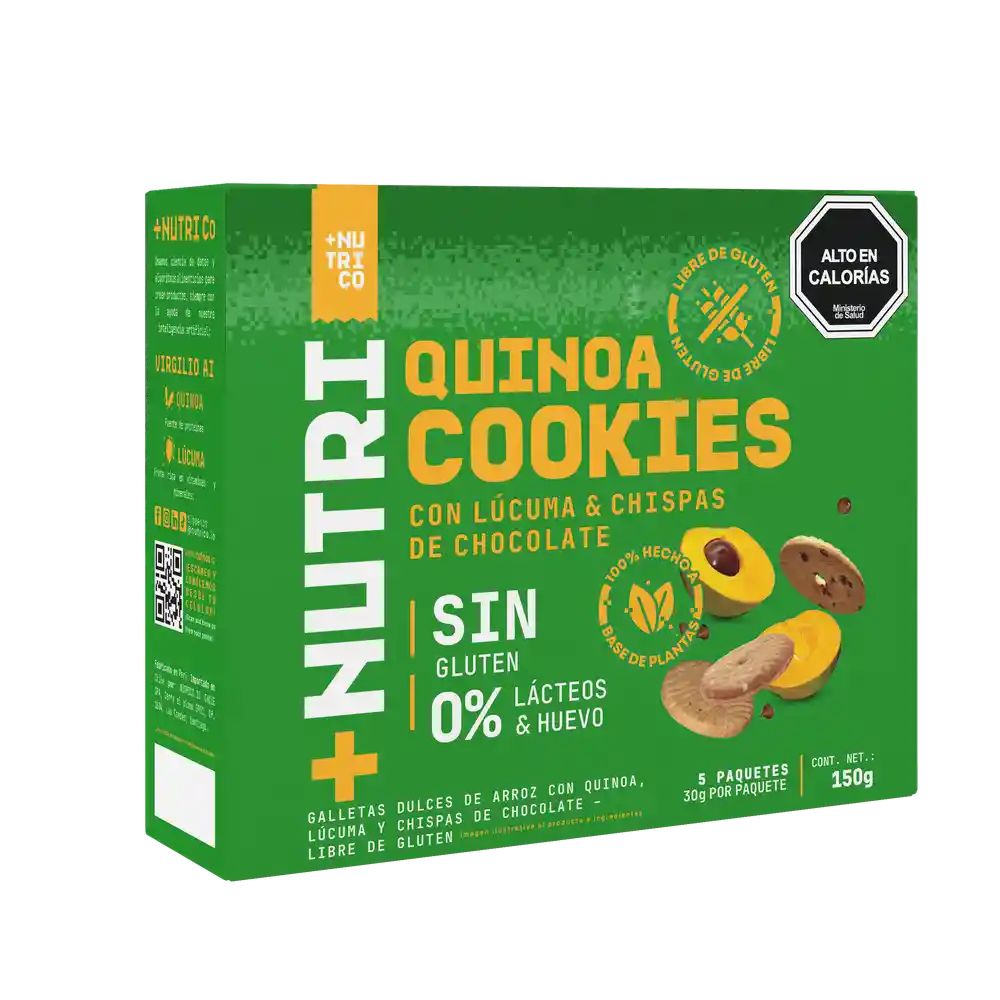 Quinoa Cookie Sin Gluten Lãºcuma y Chispas de Chocolates Caja