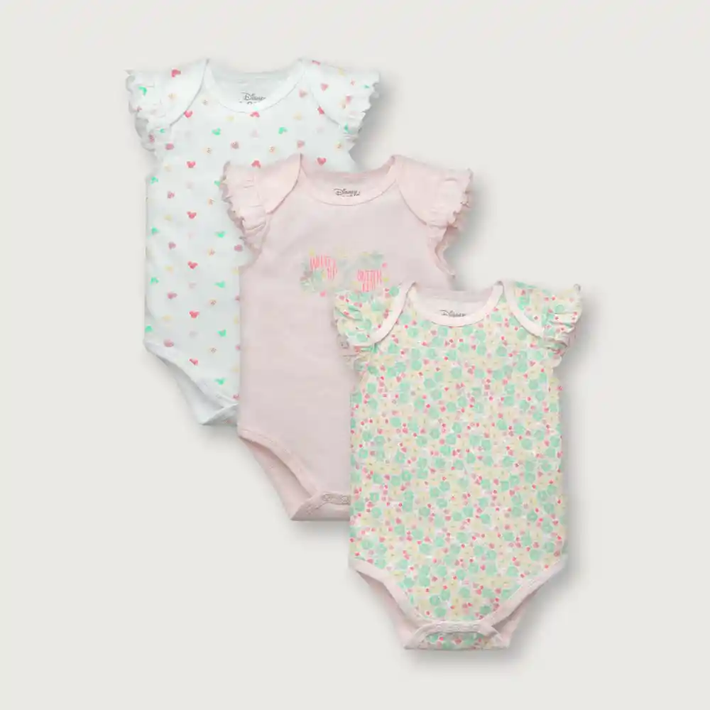 Pack Bodie Disney Minnie Mouse Rosado Niña Talla 9m