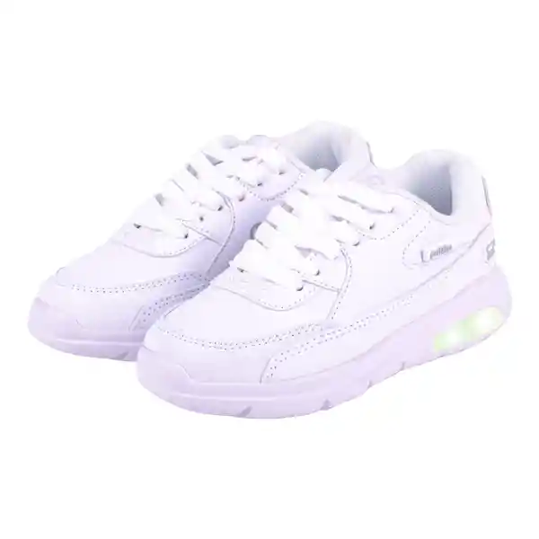 Zapatillas Luces Niño Blanco Pillin 34